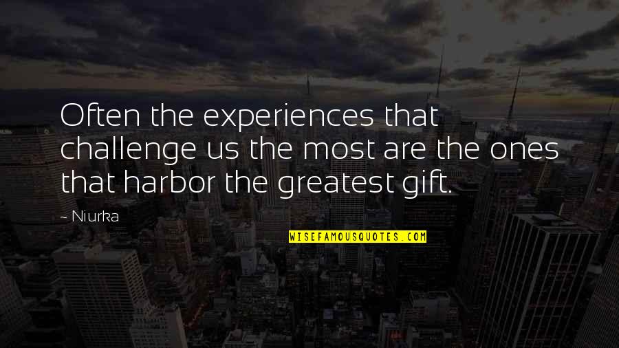 Ones Quotes By Niurka: Often the experiences that challenge us the most Ones Quotes By Niurka: Often the experiences that challenge us the most