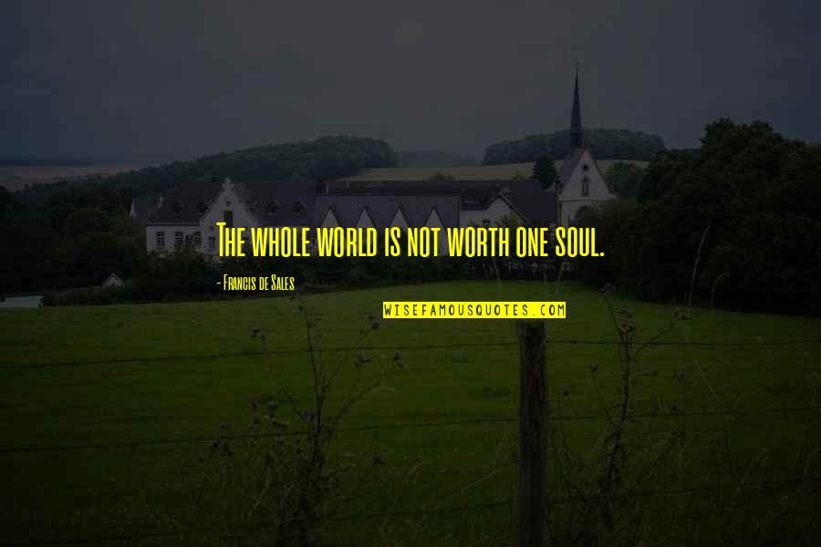 One's Self Worth Quotes By Francis De Sales: The whole world is not worth one soul.