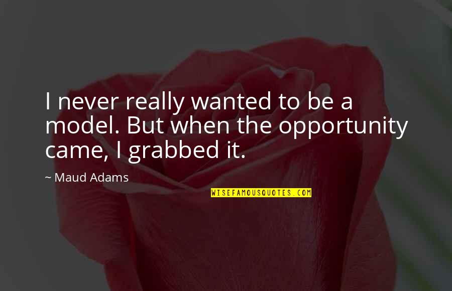 Onesmus Testimony Quotes By Maud Adams: I never really wanted to be a model.