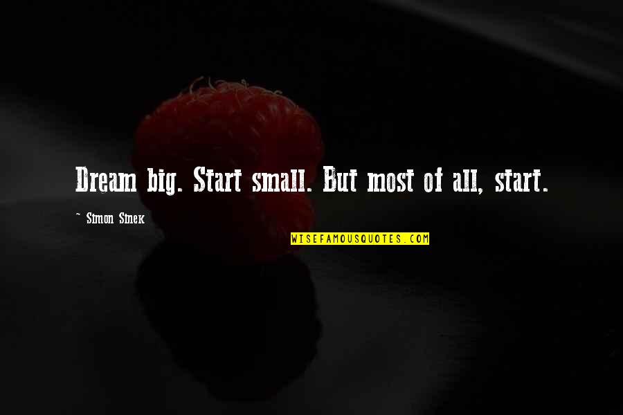 Onii Chan Quotes By Simon Sinek: Dream big. Start small. But most of all,