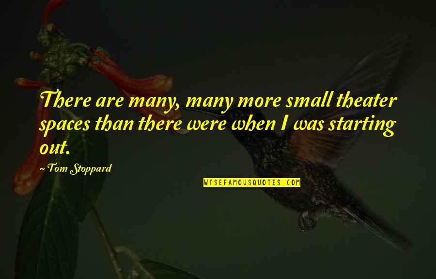 Onionman Quotes By Tom Stoppard: There are many, many more small theater spaces