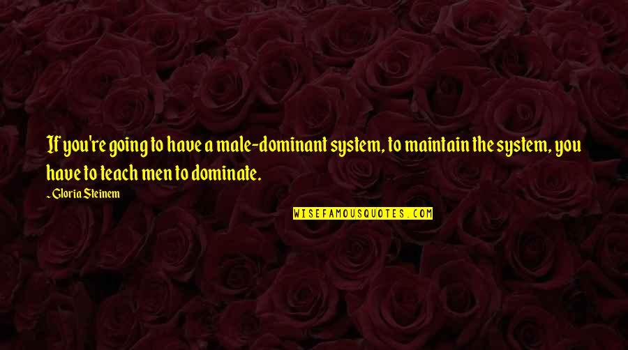 Onirismul Quotes By Gloria Steinem: If you're going to have a male-dominant system,