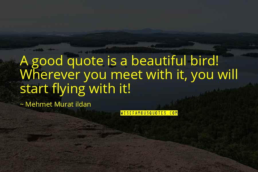 Onit Like Quotes By Mehmet Murat Ildan: A good quote is a beautiful bird! Wherever