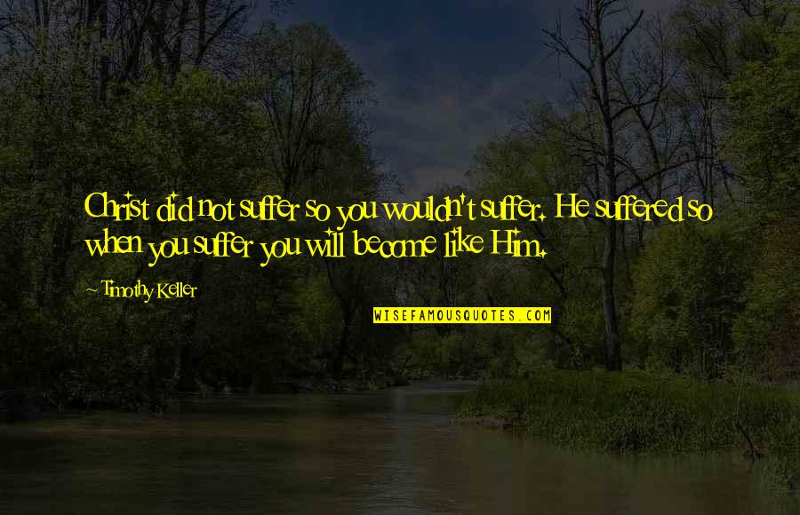Online Photo Effects With Quotes By Timothy Keller: Christ did not suffer so you wouldn't suffer. Online Photo Effects With Quotes By Timothy Keller: Christ did not suffer so you wouldn't suffer.