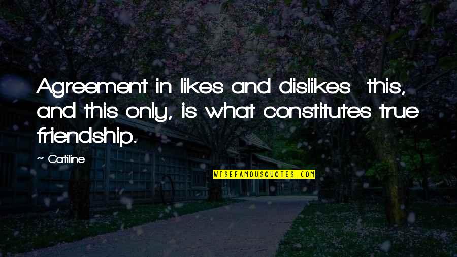 Only Friendship Quotes By Catiline: Agreement in likes and dislikes- this, and this