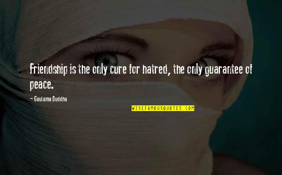 Only Friendship Quotes By Gautama Buddha: Friendship is the only cure for hatred, the