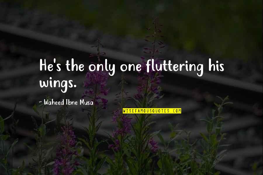 Only His Quotes By Waheed Ibne Musa: He's the only one fluttering his wings.