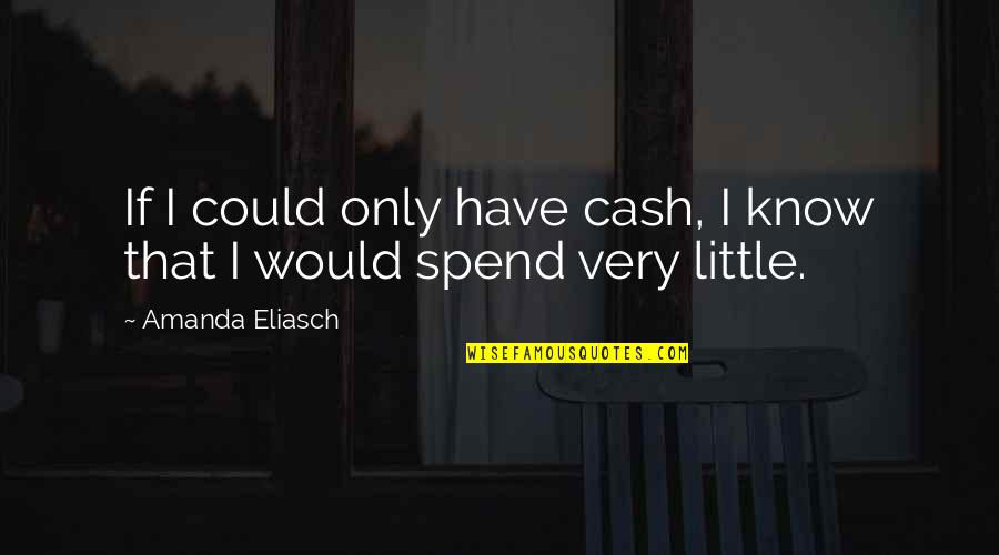 Only If I Could Quotes By Amanda Eliasch: If I could only have cash, I know