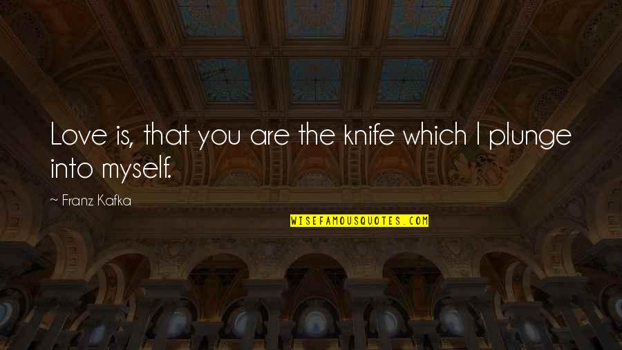 Only Liking One Person Quotes By Franz Kafka: Love is, that you are the knife which