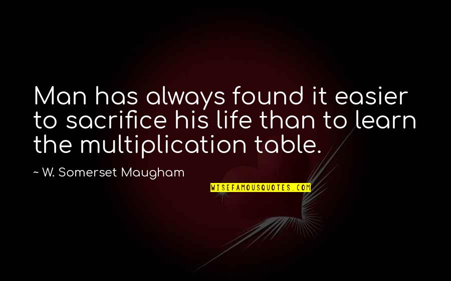 Only Man In My Life Quotes By W. Somerset Maugham: Man has always found it easier to sacrifice