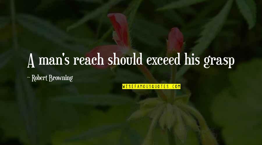 Only One God Bible Quotes By Robert Browning: A man's reach should exceed his grasp