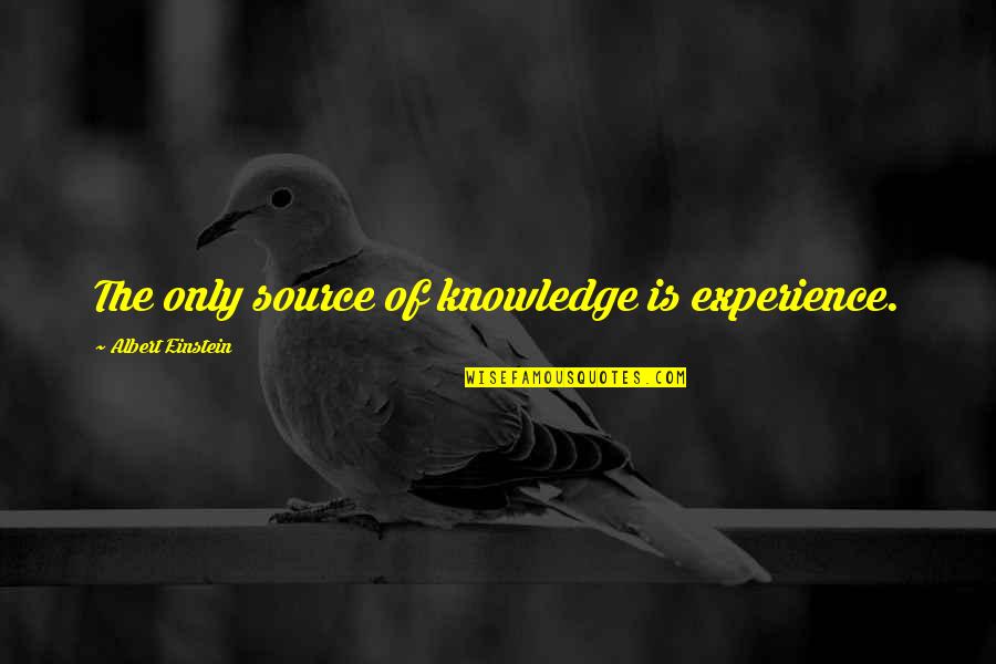 Only Source Of Knowledge Is Experience Quotes By Albert Einstein: The only source of knowledge is experience. Only Source Of Knowledge Is Experience Quotes By Albert Einstein: The only source of knowledge is experience.