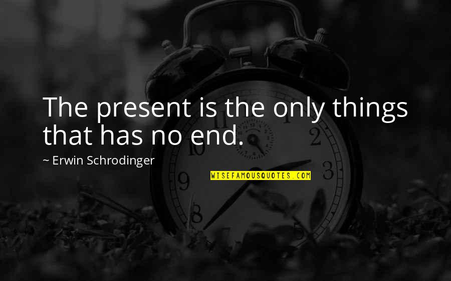 Only That Quotes By Erwin Schrodinger: The present is the only things that has