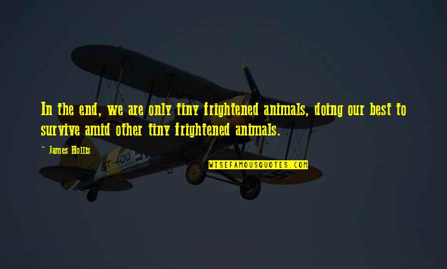 Only The Animals Quotes By James Hollis: In the end, we are only tiny frightened