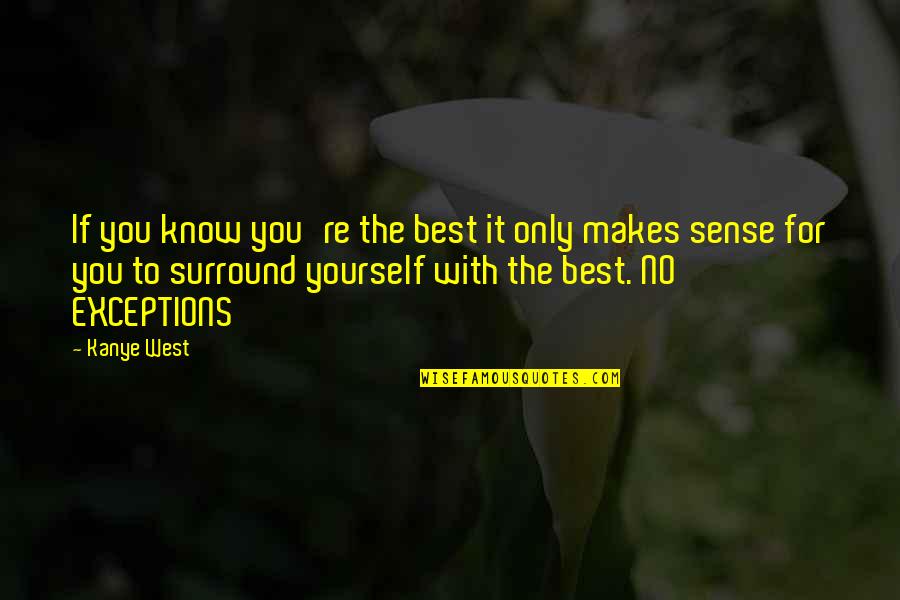 Only The Best For You Quotes By Kanye West: If you know you're the best it only