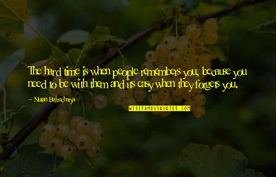 Only Time People Remember You Quotes By Nutan Bajracharya: The hard time is when people remembers you, Only Time People Remember You Quotes By Nutan Bajracharya: The hard time is when people remembers you,