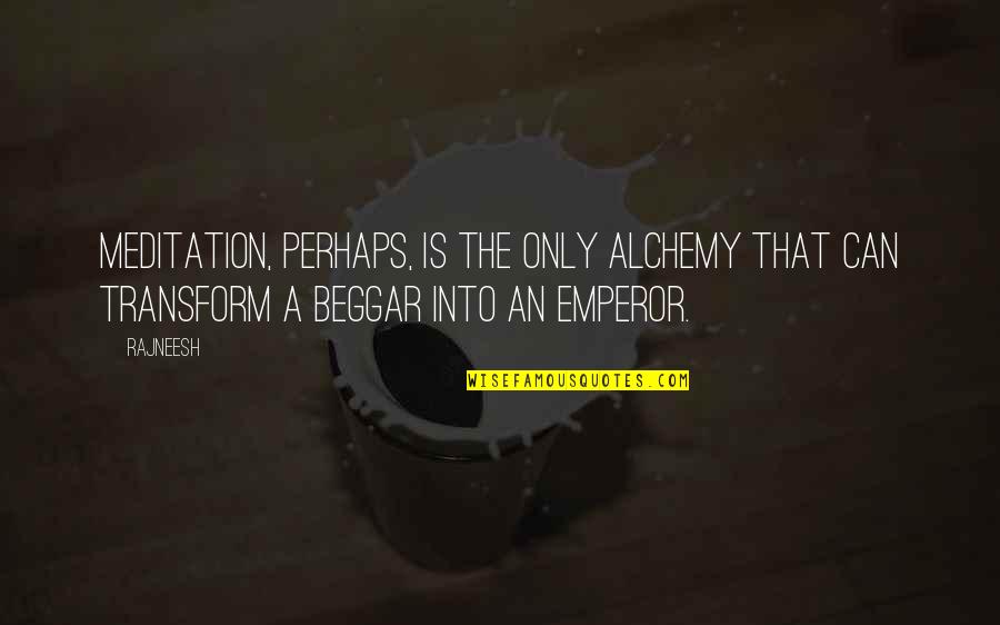 Only Transform Quotes By Rajneesh: Meditation, perhaps, is the only alchemy that can