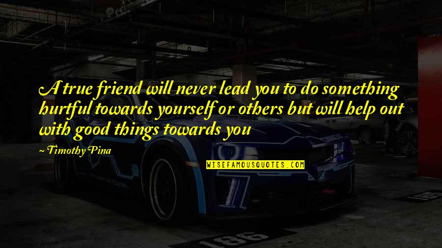 Only True Friend Will Quotes By Timothy Pina: A true friend will never lead you to