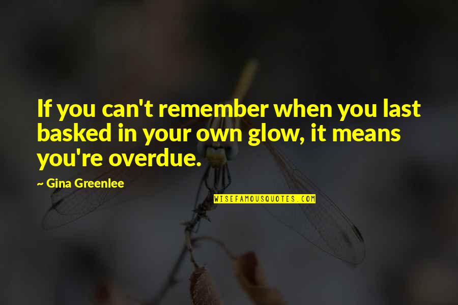 Only When You Love Yourself Quotes By Gina Greenlee: If you can't remember when you last basked