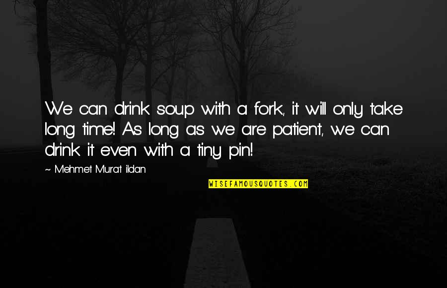 Only With Time Quotes By Mehmet Murat Ildan: We can drink soup with a fork, it