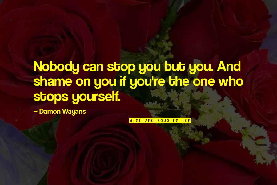 Only You Can Stop Yourself Quotes By Damon Wayans: Nobody can stop you but you. And shame