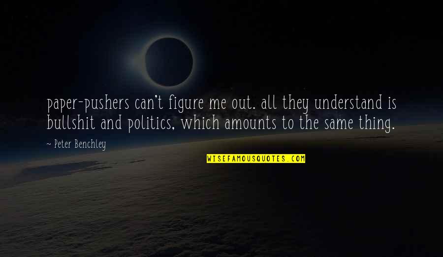 Only You Can Understand Me Quotes By Peter Benchley: paper-pushers can't figure me out. all they understand