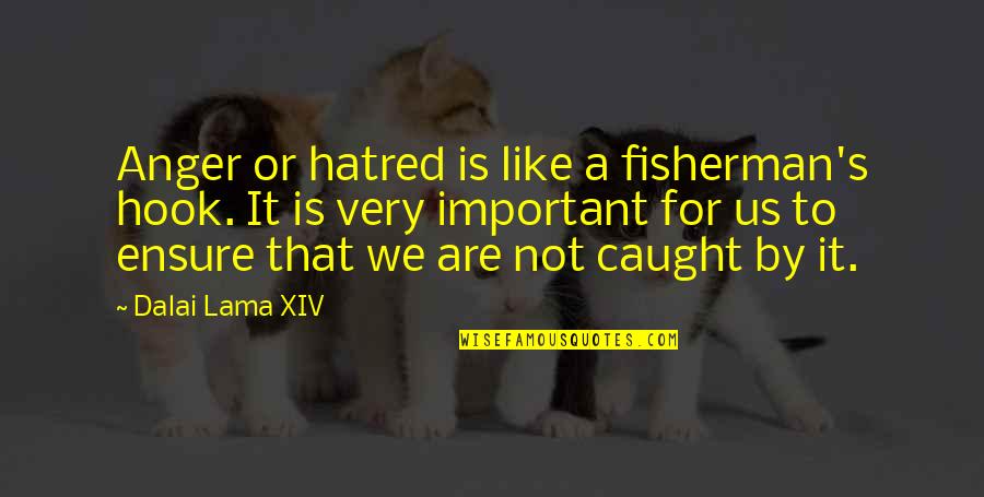 Onlyes Quotes By Dalai Lama XIV: Anger or hatred is like a fisherman's hook.