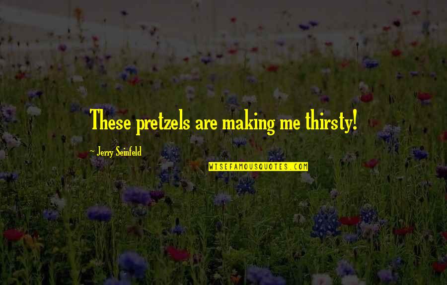 Onnodig Engels Quotes By Jerry Seinfeld: These pretzels are making me thirsty!