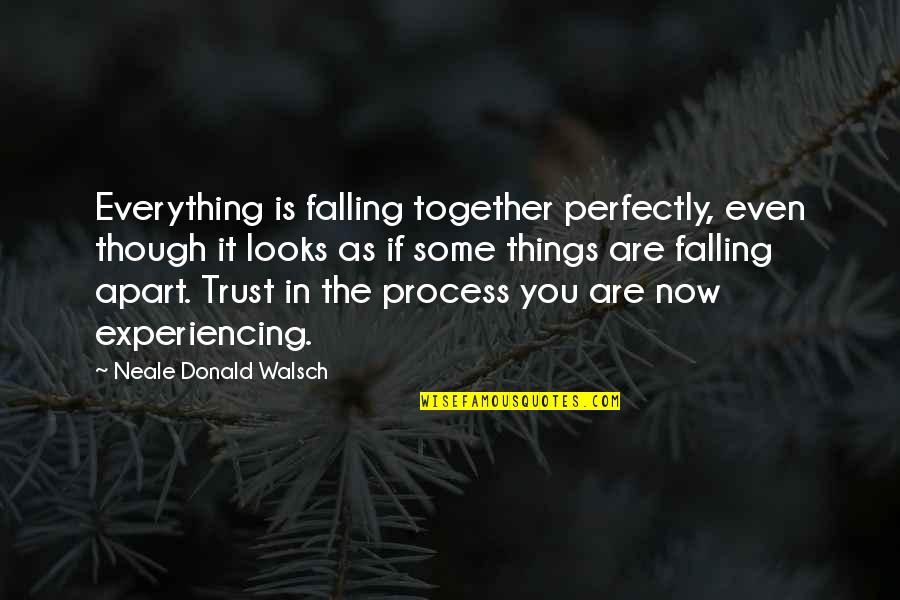 Onrechtmatig Quotes By Neale Donald Walsch: Everything is falling together perfectly, even though it Onrechtmatig Quotes By Neale Donald Walsch: Everything is falling together perfectly, even though it
