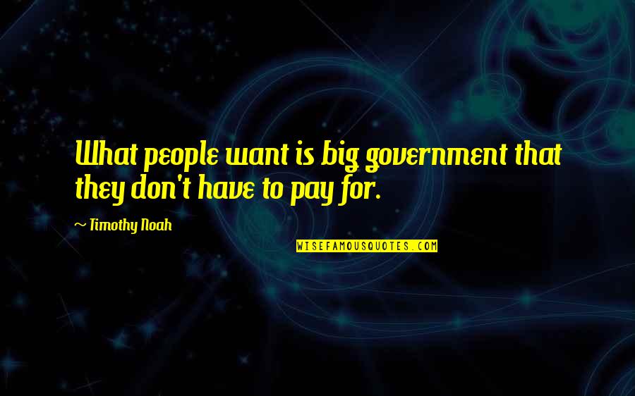 Ontologiques Quotes By Timothy Noah: What people want is big government that they