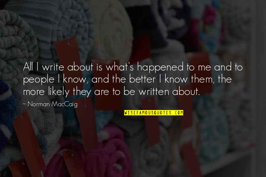 Onwuka Quotes By Norman MacCaig: All I write about is what's happened to Onwuka Quotes By Norman MacCaig: All I write about is what's happened to