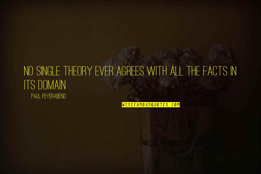 Oogie's Revenge Quotes By Paul Feyerabend: No single theory ever agrees with all the