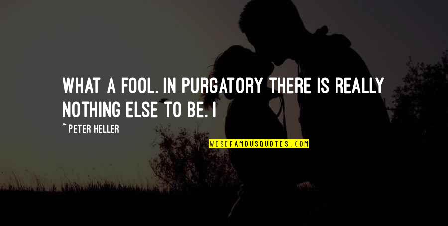 Oola Quotes By Peter Heller: What a fool. In purgatory there is really