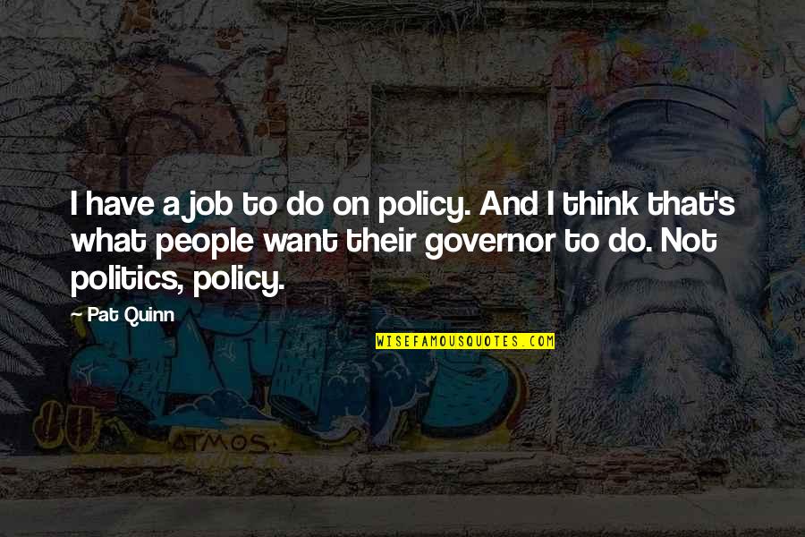 Oomph Labyrinth Quotes By Pat Quinn: I have a job to do on policy.