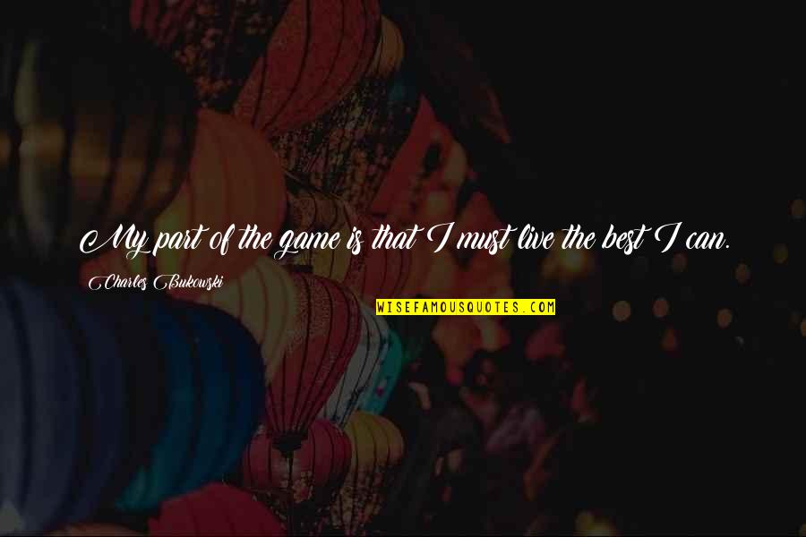 Ooooo Quotes By Charles Bukowski: My part of the game is that I Ooooo Quotes By Charles Bukowski: My part of the game is that I
