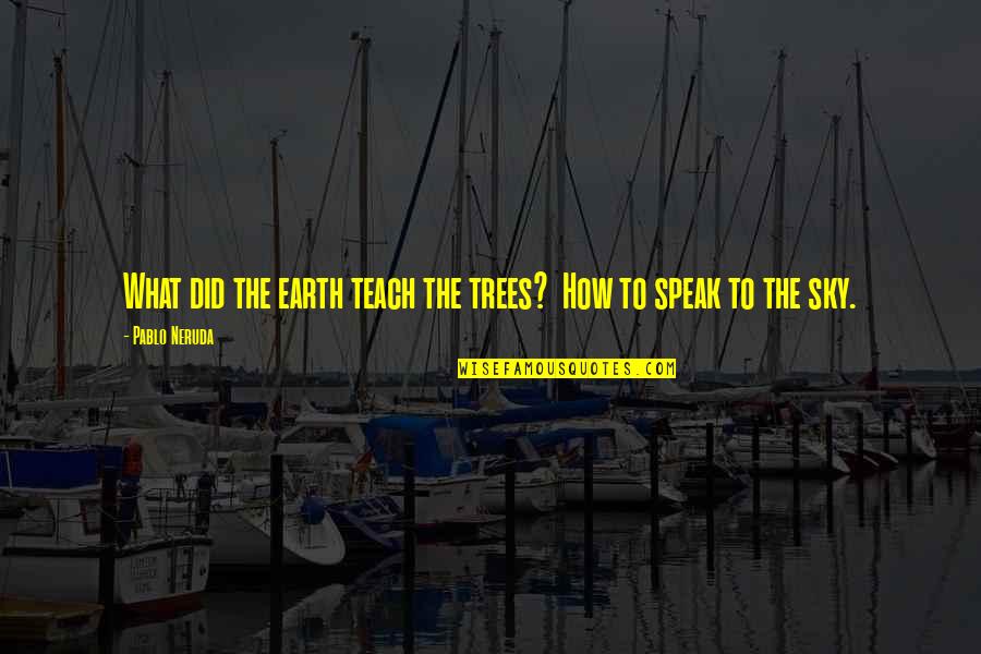 Oordeel Quotes By Pablo Neruda: What did the earth teach the trees? How