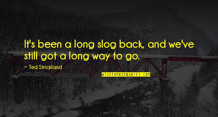 Oovoo Quotes By Ted Strickland: It's been a long slog back, and we've