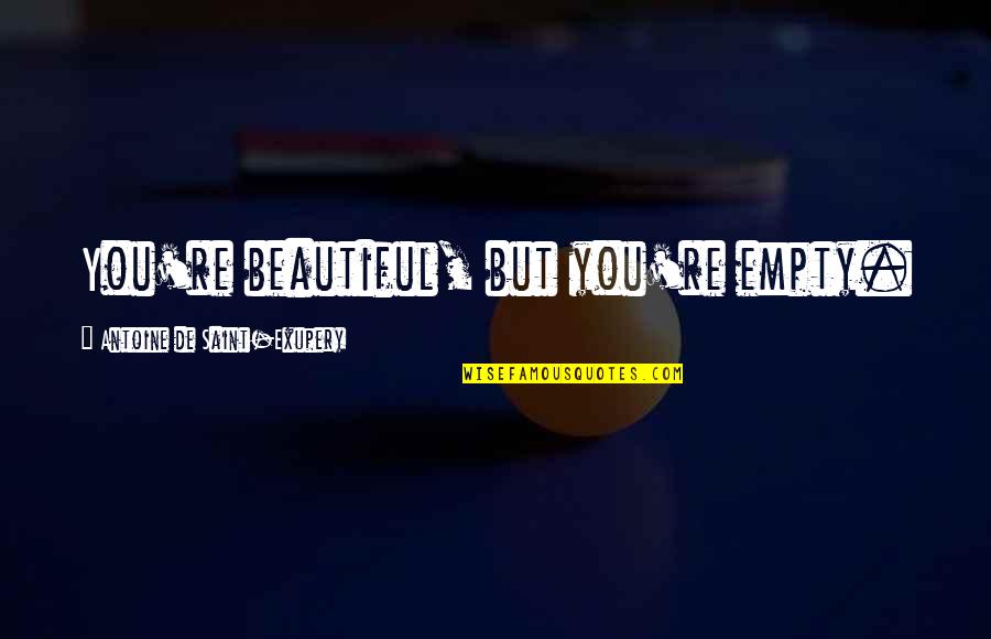 Opabinia Toy Quotes By Antoine De Saint-Exupery: You're beautiful, but you're empty.