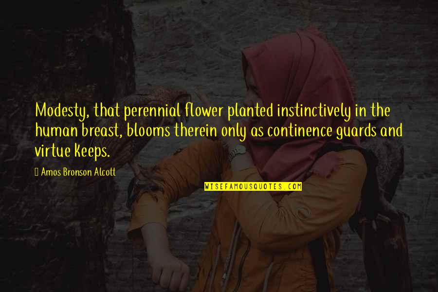 Opada Opada Quotes By Amos Bronson Alcott: Modesty, that perennial flower planted instinctively in the Opada Opada Quotes By Amos Bronson Alcott: Modesty, that perennial flower planted instinctively in the