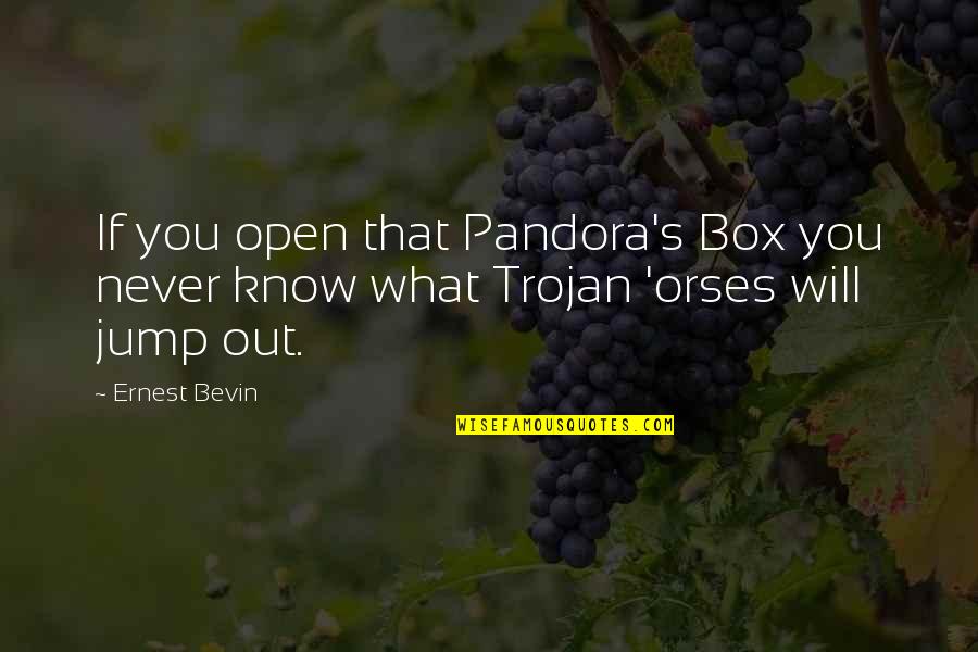 Open Box Quotes By Ernest Bevin: If you open that Pandora's Box you never