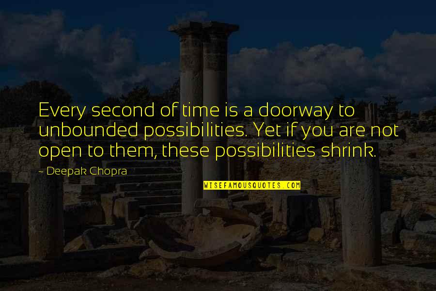 Open Doorway Quotes By Deepak Chopra: Every second of time is a doorway to
