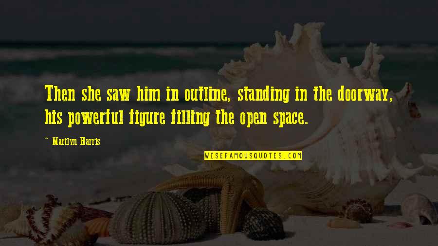 Open Doorway Quotes By Marilyn Harris: Then she saw him in outline, standing in