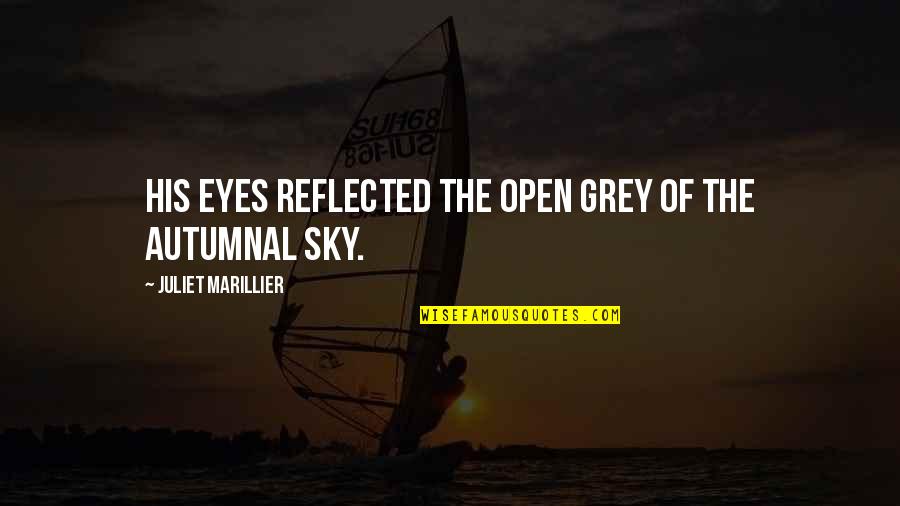 Open Eyes Quotes By Juliet Marillier: His eyes reflected the open grey of the