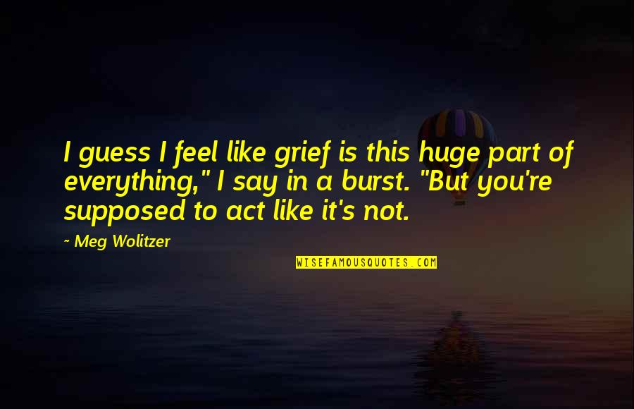 Open Floor Plan Quotes By Meg Wolitzer: I guess I feel like grief is this