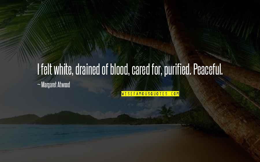 Open Minded Christian Quotes By Margaret Atwood: I felt white, drained of blood, cared for,
