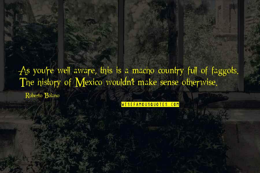 Open Minded Girl Quotes By Roberto Bolano: As you're well aware, this is a macho Open Minded Girl Quotes By Roberto Bolano: As you're well aware, this is a macho