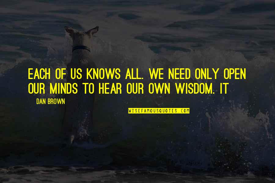 Open Minds Quotes By Dan Brown: Each of us knows all. We need only