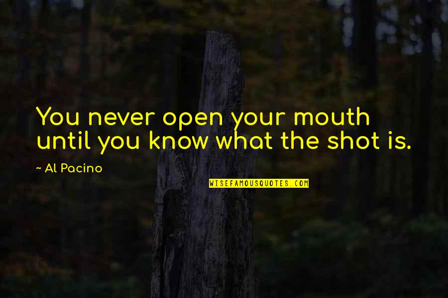 Open Mouth Quotes By Al Pacino: You never open your mouth until you know