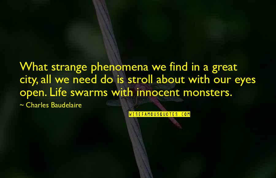 Open Our Eyes Quotes By Charles Baudelaire: What strange phenomena we find in a great
