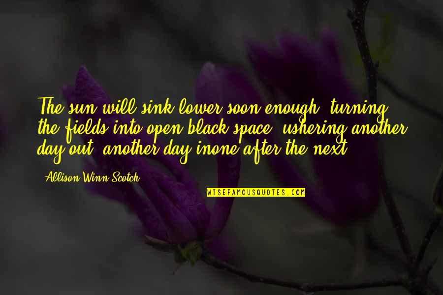 Open Space Quotes By Allison Winn Scotch: The sun will sink lower soon enough, turning